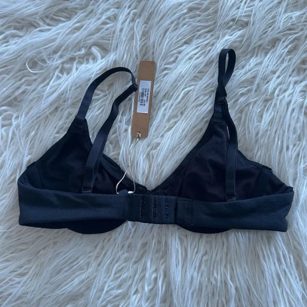 Skims Cotton Jersey T-shirt Bra Soot Size 30B - Picture 4 of 6